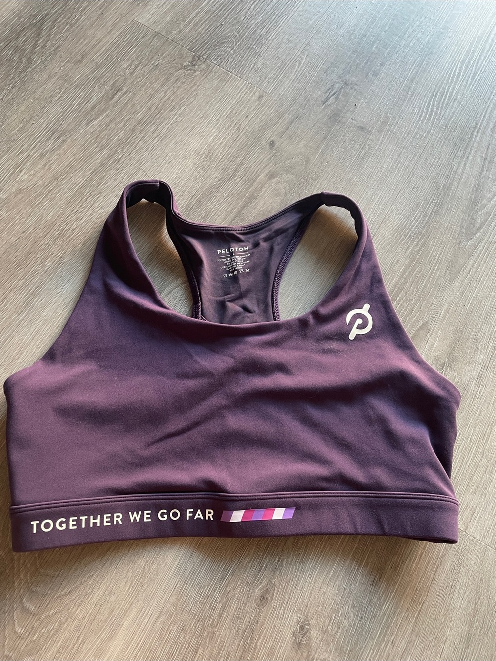 Peloton Plum Racerback Sports Bra with Branded Accent